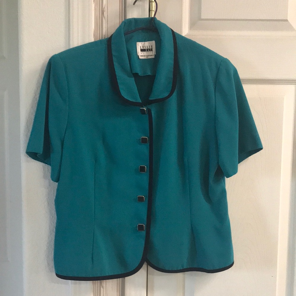 12 PETITE DRESSY SHORT SLEEVE BLAZER TOP JACKET